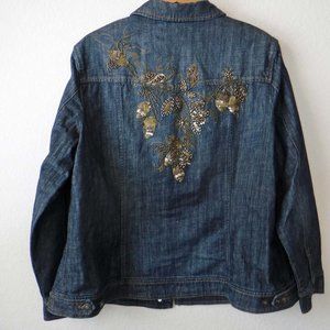 Sequined & Beaded Coldwater Creek Jean Jacket - 20